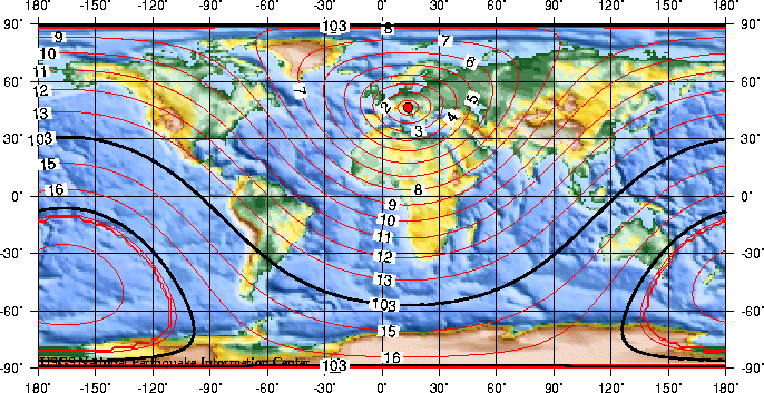 Theoretical P-wave Travel Times